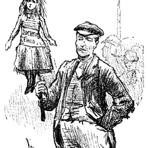 Print of a Dock Worker Demonstrating with a Placard Print of a Dock Worker Demonstrating with a Placard