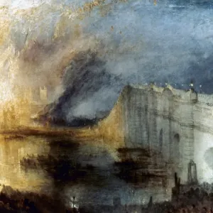 Print of Turner's The Burning Parliament, Oil on Canvas Print of Turner's The Burning Parliament, Oil on Canvas