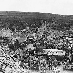 WORLD WAR I: TRANSPORT. Transport of supplies for the U. S. Army at Esnes-en-Argonne