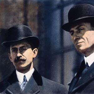 WRIGHT BROTHERS. Orville (left) (1871-1948) and Wilbur Wright (1867-1912)