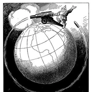 WWI: KAISER, 1918. It shoots farther than he dreams. Cartoon by John F. Knott, 1918