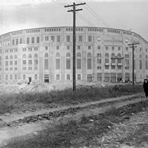 YANKEE STADIUM, 1923. Yankee Stadium in the Bronx, shortly before the official opening in April