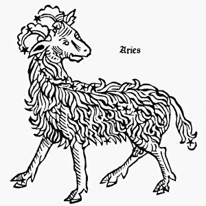 ZODIAC: ARIES, 1482. Aries, the ram. Zodiacal woodcut from Gaius Julius Hyginus