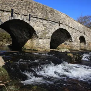Postbridge Devon Print: Two Bridges Over East Dart River Postbridge Devon Print: Two Bridges Over East Dart River