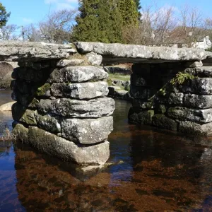 Postbridge Print: Two Bridges Over the East Dart River Postbridge Print: Two Bridges Over the East Dart River