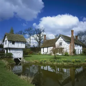 Lower Brockhampton Print: Springtime Timber-Framed Gatehouse Lower Brockhampton Print: Springtime Timber-Framed Gatehouse