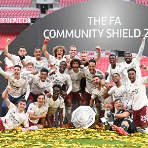 Arsenal Celebrates FA Community Shield Win Against Liverpool