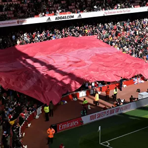 Arsenal Fans Unite: Cannon Banner at Emirates Stadium vs Brighton & Hove Albion (Premier League 2021-22)