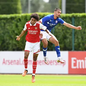 Arsenal FC: Lino Sousa in Action during Arsenal's Pre-Season Training vs Ipswich Town, July 2022