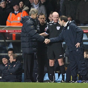 Arsenal manager Arsene Wenger confronts Aston Villa