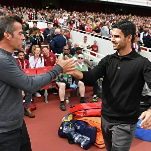 Arsenal vs. Fulham: Mikel Arteta and Marco Silva Exchange Pre-Match Greetings (2023-24)