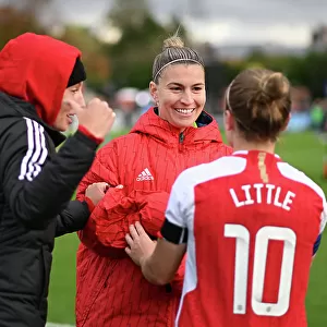 Arsenal Women vs Manchester City: Post-Match Huddle in Barclays WSL Clash