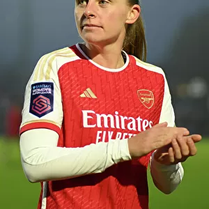 Arsenal Women's Super League Victory: Noelle Maritz Celebrates with Fans after Beating West Ham United