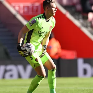 Arsenal's Bernd Leno in Action: FA Cup 2021 Match Against Southampton (Behind Closed Doors)
