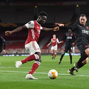Arsenal's Bukayo Saka in Empty Europa League Quarterfinal: Arsenal vs Slavia Prague (2021)