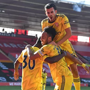 Arsenal's Eddie Nketiah and Pierre-Emerick Aubameyang Celebrate Goal vs Southampton (2019-20)