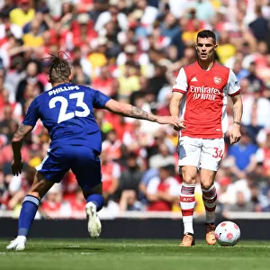 Arsenal's Granit Xhaka in Action Against Leeds United - Premier League 2021-22