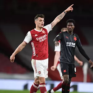 Arsenal's Granit Xhaka in Empty Emirates: UEFA Europa League Quarterfinal vs Slavia Praha