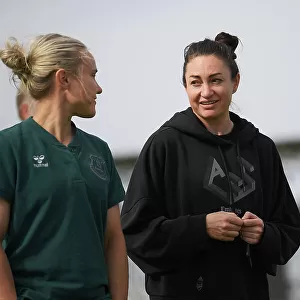 Arsenal's Jodie Taylor Engages with Everton's Izzy Christiansen Before FA Women's Super League Clash