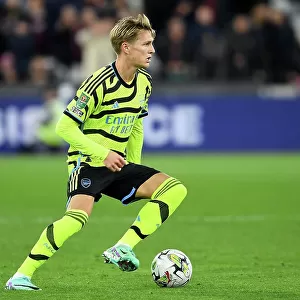 Arsenal's Martin Odegaard in Control at London Stadium: West Ham United vs Arsenal, Carabao Cup 2023-24