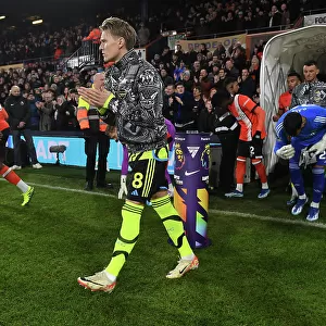 Arsenal's Martin Odegaard Leads Team Out against Luton Town in Premier League (2023-24)