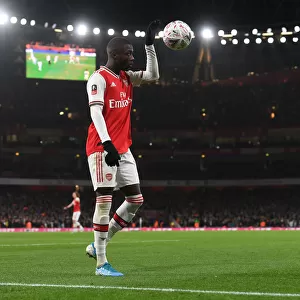 Arsenal's Nicolas Pepe in Action against Leeds United in FA Cup Third Round