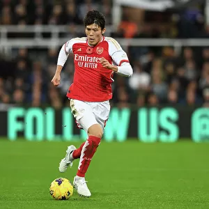 Arsenal's Tomiyasu in Action against Newcastle United - Premier League 2023-24