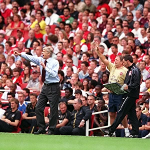 Arsene Wenger the Arsenal Manager with Vic Akers and Eduardo