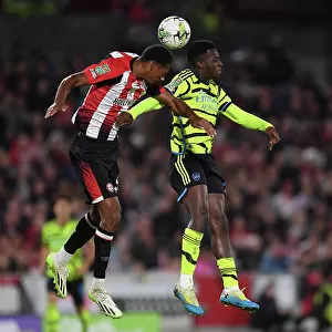 Brentford vs Arsenal: Eddie Nketiah Clashes with Ethan Pinnock in Carabao Cup Showdown