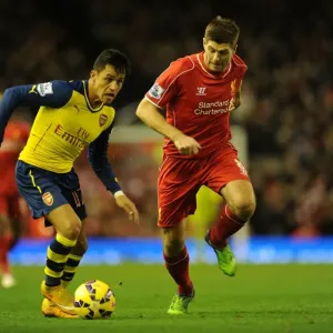 Arsenal FC Print: Sanchez vs Gerrard at Anfield Art Prints