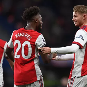 Emile Smith Rowe and Nuno Tavares Celebrate Arsenal's Goals Against Chelsea in the 2021-22 Premier League