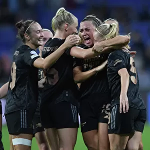Five-Star Arsenal Women: Beth Mead and Katie McCabe's Euphoric Goal Celebration in UEFA Women's Champions League