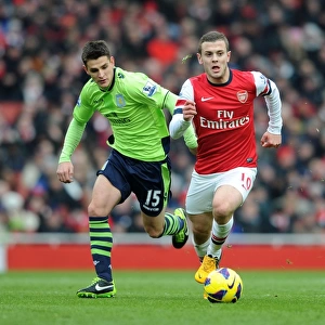 Jack Wilshere's Agility: Outmaneuvering Ashley Westwood, Arsenal vs. Aston Villa, Premier League 2012-13