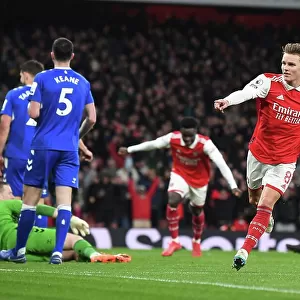 Martin Odegaard's Thrilling Third: Arsenal's Triumph Over Everton in the 2022-23 Premier League - The Moment Arsenal Secured Three Points