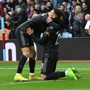 Martinelli and Vieira Celebrate Arsenal's Four-Goal Blitz Against Aston Villa (2022-23)