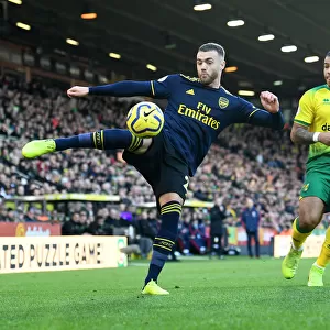 Norwich's Hernandez Threatens Chambers: Intense Moment from Arsenal-Norwich Clash