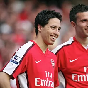 Samir Nasri and Robin van Persie (Arsenal). Arsenal 0: 0 Manchester City