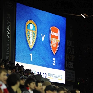 The scoreboard at Elland Road shows the final score. Leeds United 1: 3 Arsenal