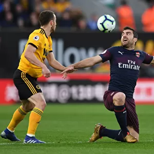 Sokratis in Action: Wolverhampton Wanderers vs. Arsenal FC, Premier League 2018-19