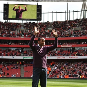 Thierry Henry Bids Farewell: Arsenal's Legend Waves to the Crowd during a 6:2 Victory over Blackburn Rovers, Emirates Stadium, 2009