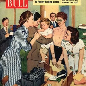 John Bull 1955 1950s UK babies office new magazines baby