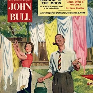 John Bull 1956 1950s UK washday washing lines housewife housewives magazines