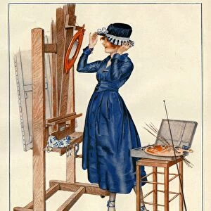 La Vie Parisienne 1919 1900s France Leo Fontan illustrations womens hats mirrors easels