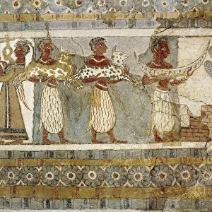 Aghia Triadha (Hagia Triada) sarcophagus, detail, parade of bidders