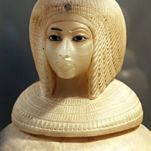 Alabaster canopic jar of Ahmose, New Kingdom, Dynasty XVIII