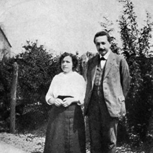 Albert Einstein (1879-1955) German-Swiss mathematician with his first wife Mileva c1905