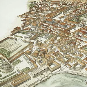 Ancient Rome, aerial view of Imperial Rome