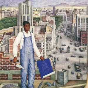 Print of Juan O Gorman (1905-1982) self-portrait in View of Mexico City Print of Juan O Gorman (1905-1982) self-portrait in View of Mexico City