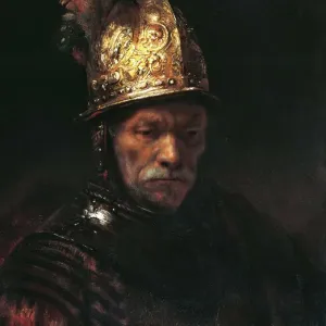Alemania, Berlín, La pintura del hombre con el casco de oro. Alemania, Berlín, La pintura del hombre con el casco de oro.