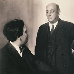 Austria, Vienna, Austrian composer Alban Berg (1885-1935), with his friend and teacher Arnold Schonberg (1874 - 1951), 1914